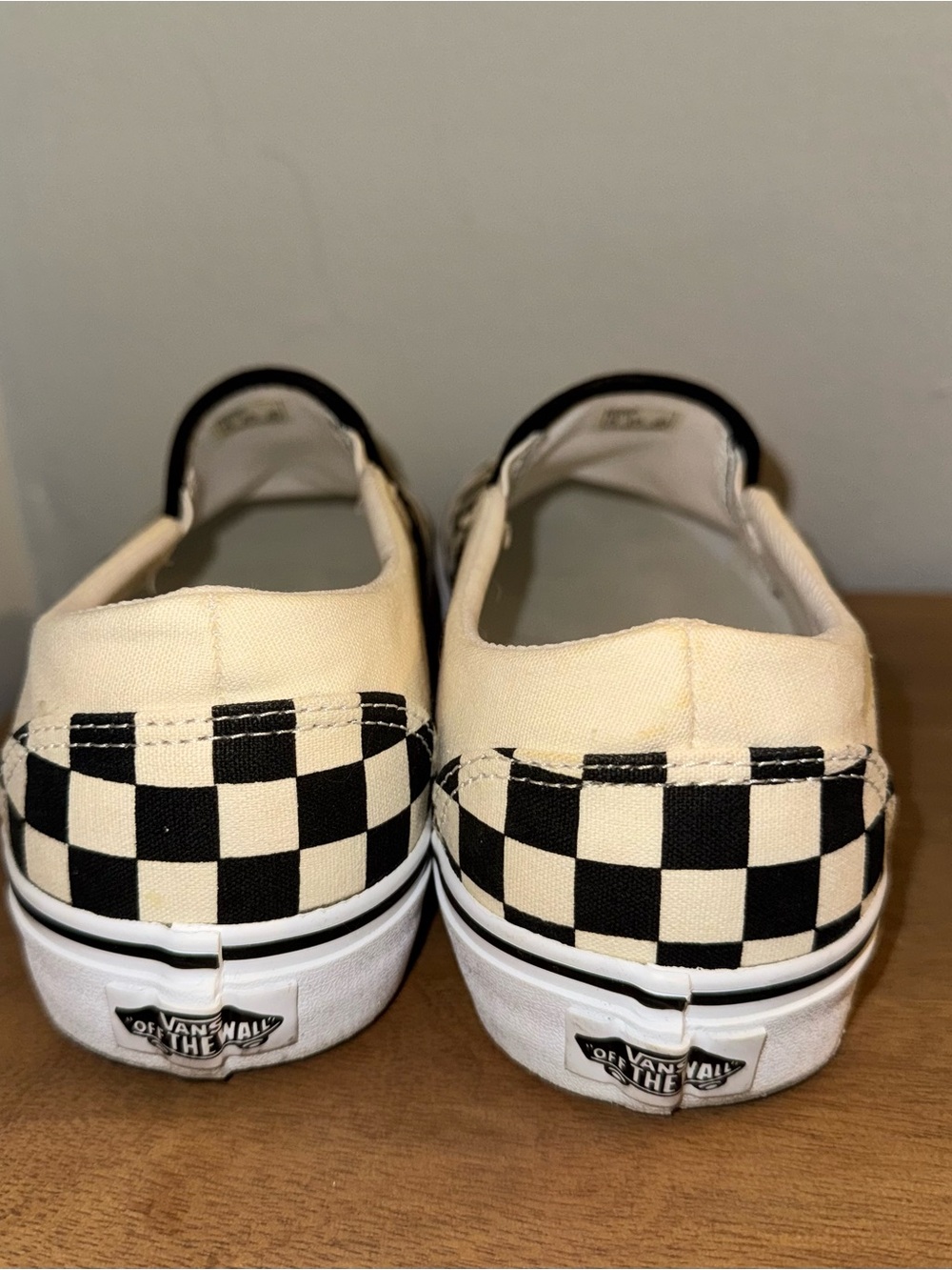 Vans Checkerboard Slip-On in Black and Beige - Picture 5 of 6